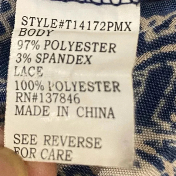 Roommates women’s blue paisley floral lightweight flowy cottagecore  boho top 3X - Picture 6 of 8